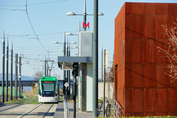 Tram station of Granada, Andalusia. Spain