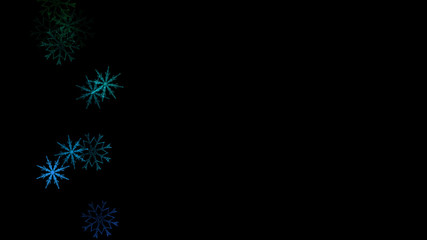 Fototapeta na wymiar Abstract background with a variety of colorful snowflakes. Big and small.