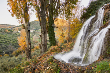 Waterfall in Cuevas de Becerro, Malaga. Spain