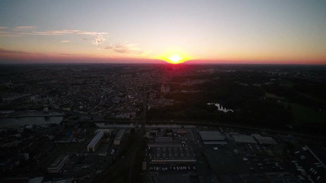 Aerial Belgium Brussels June 2018 Sunset 15mm Wide Angle 4K Inspire 2 Prores  Aerial video of Brussels Belgium downtown at sunset