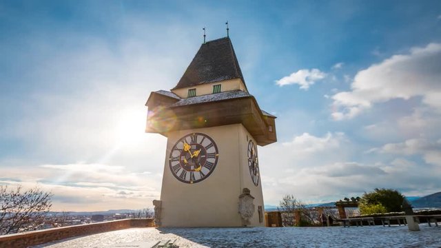 The Clock Tower, the traditional landmark of Graz, has struck the hour precisely since 1712. Graz city austria