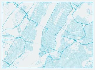 Fototapeten New York City Blue map © pingebat