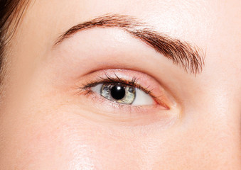 A beautiful insightful look girl's eye. Close up shot.
