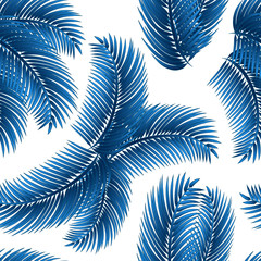 Palm leafs seamless pattern.