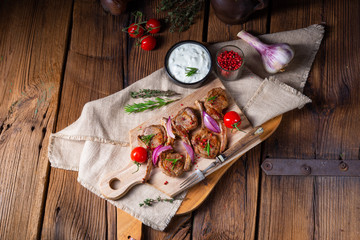 Tasty Lamb chops with mint and rosemary