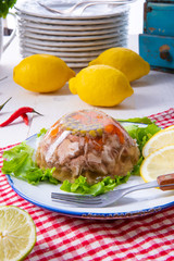 tasty aspic  with pork knuckle and pork legs