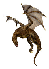 3D Rendering Fairy Tale Dragon on White