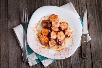 Tapa de pulpo a la gallega con pimenton