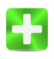 Obraz premium First aid medical button sign isolated on white.