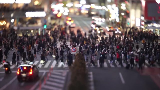 Shibuya Crossing in the Evening (tilt-shift)