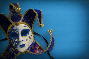 blue with gold elegant traditional venetian background