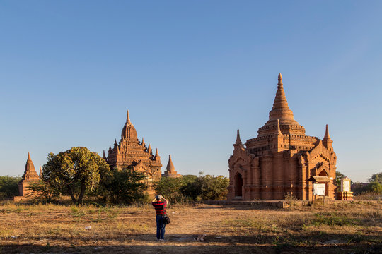 pagodas in the morning,pugan,myanmar