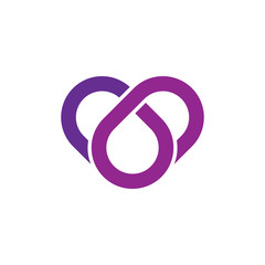 Chain shaped heart vector symbol design