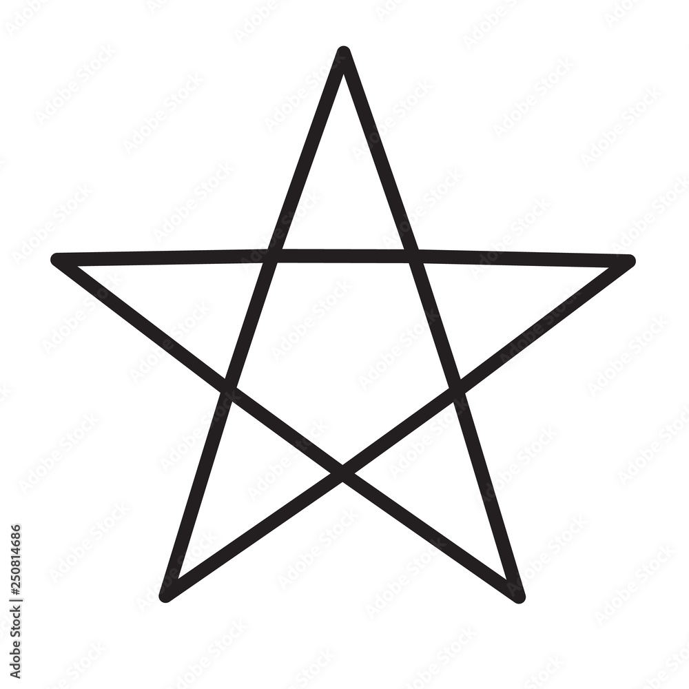 Wall mural star line outline icon on white background. flat style. star line icon for your web site design, log