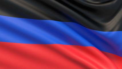 Flag of Donetsk People's Republic. Waved highly detailed fabric texture.