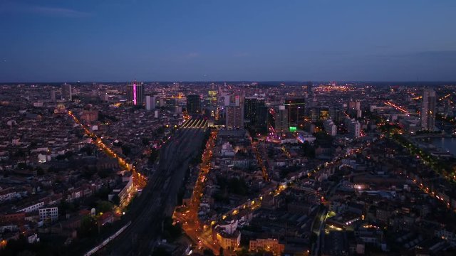 Aerial Belgium Brussels June 2018 Night 30mm 4K Inspire 2 Prores  Aerial video of Brussels Belgium downtown at night