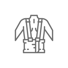 Orthopedic belt for back support line icon.