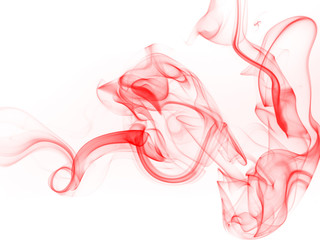 Red smoke abstract on white background, fire design