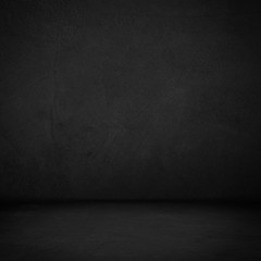 Dark room wall background.black wall and floor interior background.