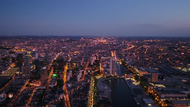Aerial Belgium Brussels June 2018 Night 30mm 4K Inspire 2 Prores  Aerial video of Brussels Belgium downtown at night