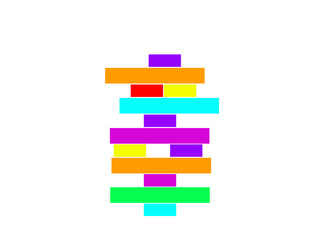 Wooden block tower game