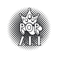 golden crown pop art icon
