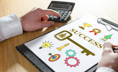 Business success concept on a clipboard