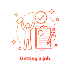 Job getting concept icon