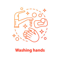 Washing hands concept icon