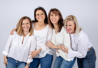 Obraz premium Photo session for 4 female friends