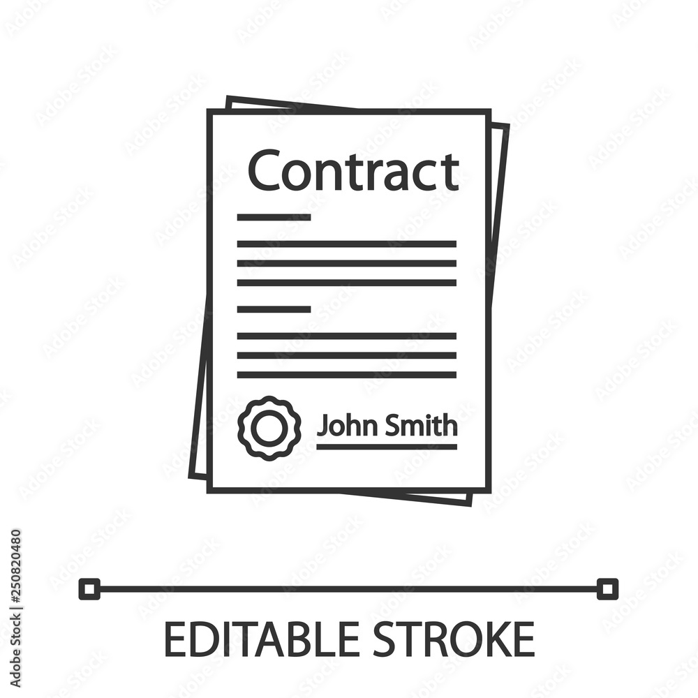 Poster contract auditing linear icon