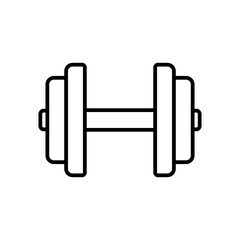 dumbbell icon. fitness equipment for hand muscle workout in the gym. simple monoline vector graphic.