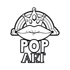 female lips pop art style isolated icon