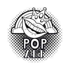 female mouth dripping isolated icon