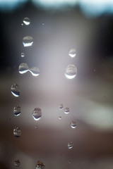 Water drops on glass
