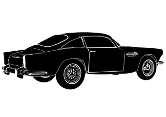 retro car silhouette vector