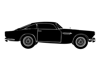 retro car silhouette vector