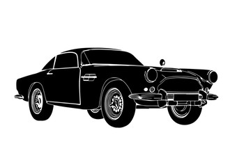 retro car silhouette vector