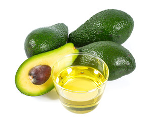 avocado oil isolated on white