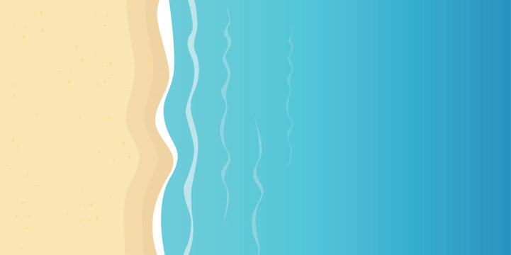 sandy beach and water summer holiday background vector illustration EPS10