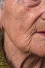 Naklejka premium detail of face of senior woman
