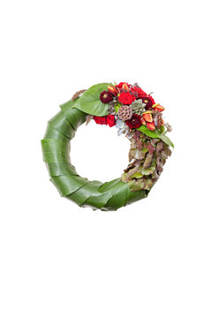 Beautiful flower wreath. Design solution isolated on white background