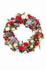 Fototapeta na wymiar Beautiful flower wreath. Design solution isolated on white background