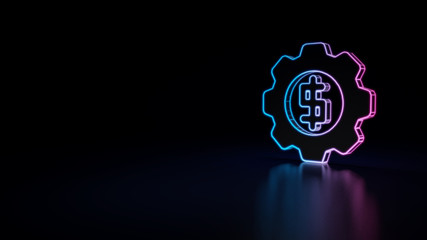 3d icon of dollar sign in gear
