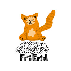 Set of Orange Cats. Vector.