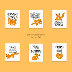Set of Orange Cats. Vector.