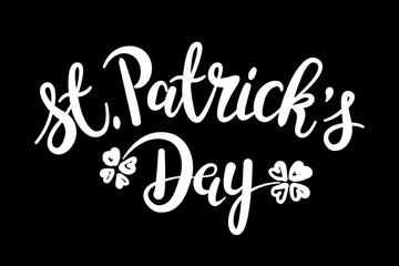 Cute handwritten Saint Patrick's day lettering typography. Hand drawn design elements