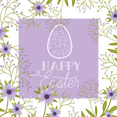 happy easter label isolated icon