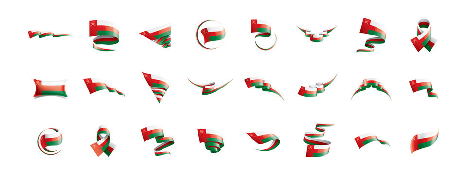 Oman flag, vector illustration on a white background