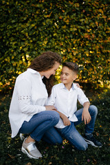 Fototapeta premium Mother and son together park